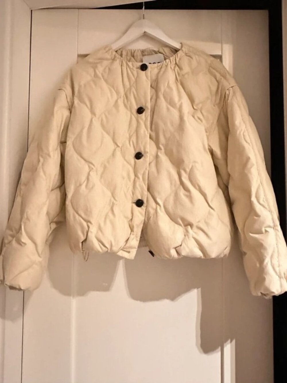 COS Quilted Bomber Jacket Cream S